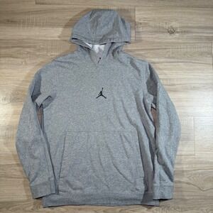 Jordan Pullover Center Logo‎ Hoodie Mens Gray Dri-Fit Sweatshirt Pockets  Small